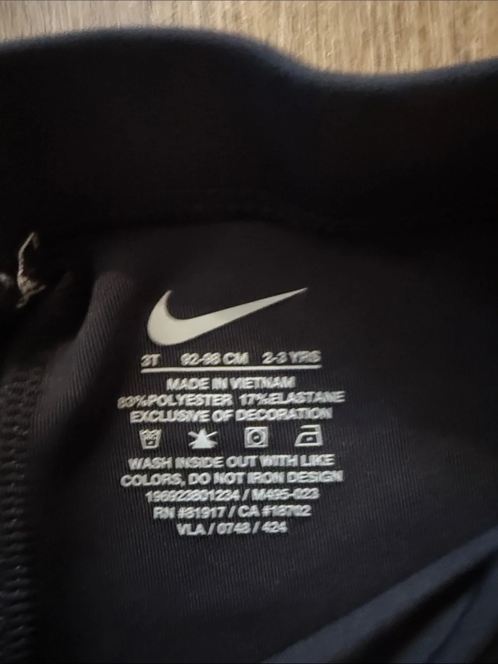Nike Kids Flared Leggings 3T Black Cotton Stretch Tan Logo Pants